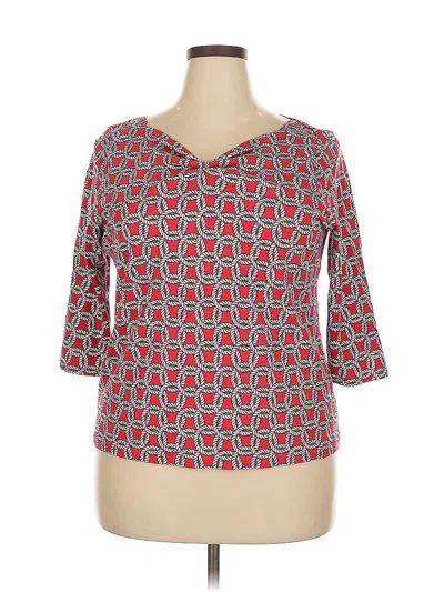 Pre-owned Talbots 3/4 Sleeve T-shirt In Red