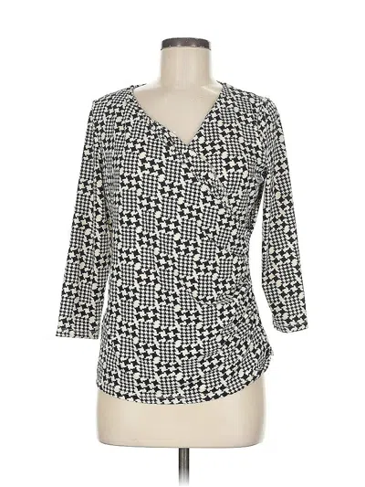 Pre-owned Talbots 3/4 Sleeve T-shirt In White