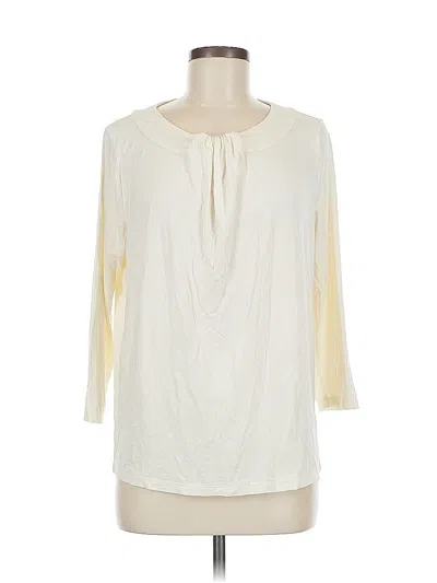Pre-owned Talbots 3/4 Sleeve T-shirt In White