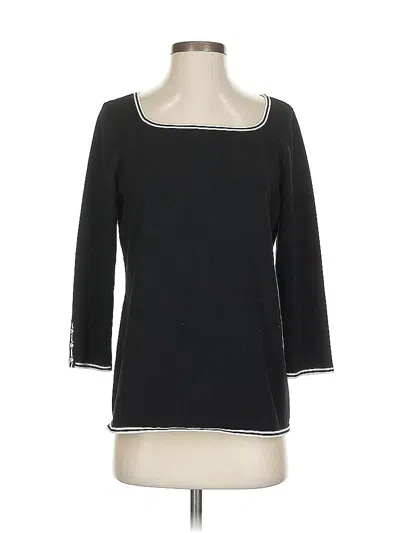 Pre-owned Talbots 3/4 Sleeve Top Black Boatneck Tops