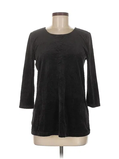 Pre-owned Talbots 3/4 Sleeve Top Black Boatneck Tops