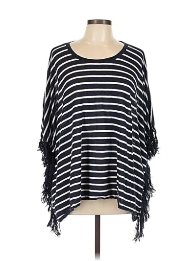 Pre-owned Talbots 3/4 Sleeve Top Black Boatneck Tops