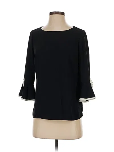 Pre-owned Talbots 3/4 Sleeve Top Black Boatneck Tops