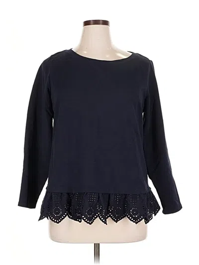 Pre-owned Talbots 3/4 Sleeve Top Black Boatneck Tops