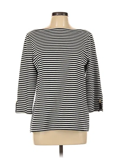 Pre-owned Talbots 3/4 Sleeve Top Black Boatneck Tops