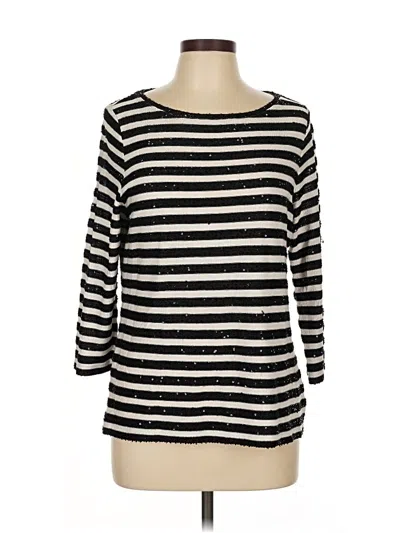 Pre-owned Talbots 3/4 Sleeve Top Black Boatneck Tops