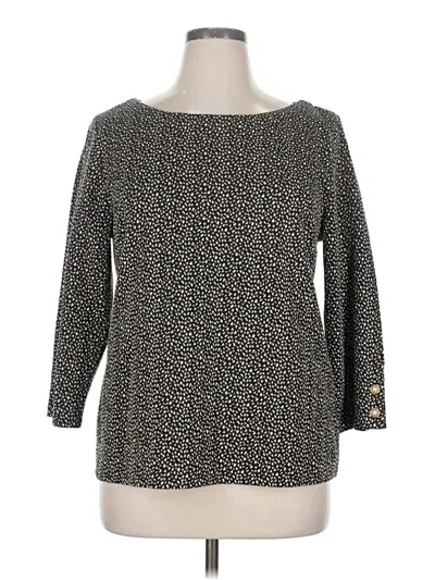 Pre-owned Talbots 3/4 Sleeve Top Black Boatneck Tops