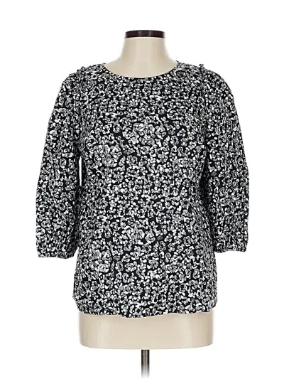 Pre-owned Talbots 3/4 Sleeve Top Black Boatneck Tops