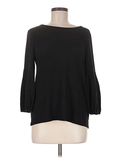 Pre-owned Talbots 3/4 Sleeve Top Black Boatneck Tops