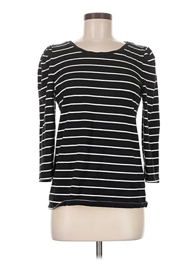 Pre-owned Talbots 3/4 Sleeve Top Black Boatneck Tops