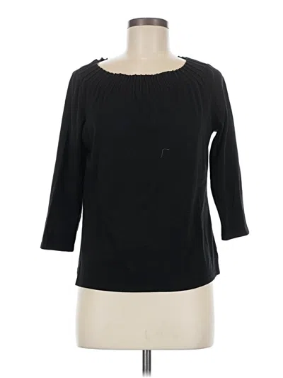 Pre-owned Talbots 3/4 Sleeve Top Black Boatneck Tops