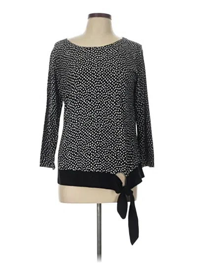 Pre-owned Talbots 3/4 Sleeve Top Black Boatneck Tops