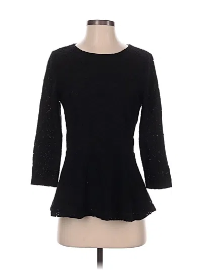 Pre-owned Talbots 3/4 Sleeve Top Black Boatneck Tops