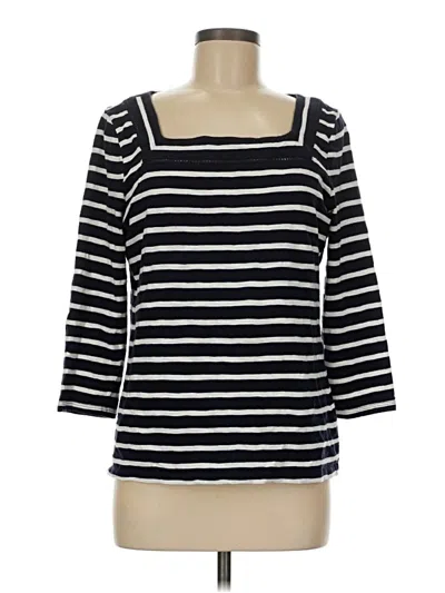 Pre-owned Talbots 3/4 Sleeve Top Black Boatneck Tops