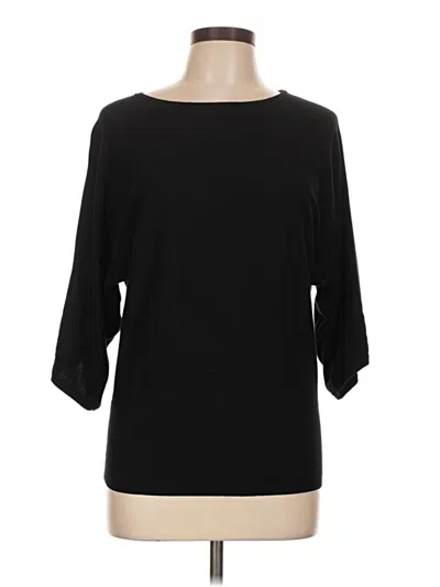 Pre-owned Talbots 3/4 Sleeve Top Black Boatneck Tops