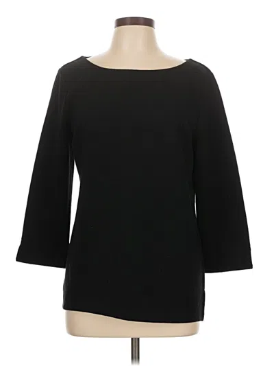 Pre-owned Talbots 3/4 Sleeve Top Black Boatneck Tops