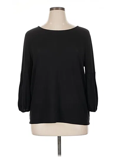 Pre-owned Talbots 3/4 Sleeve Top Black Boatneck Tops