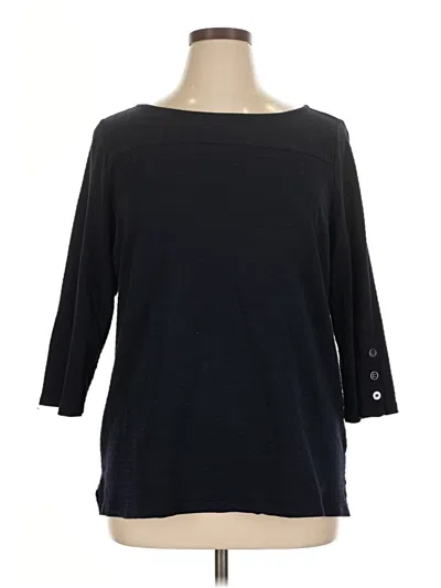 Pre-owned Talbots 3/4 Sleeve Top Black Boatneck Tops