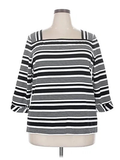 Pre-owned Talbots 3/4 Sleeve Top Black Boatneck Tops