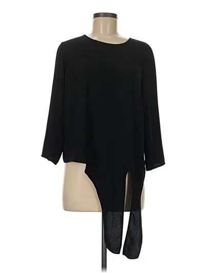 Pre-owned Talbots 3/4 Sleeve Top Black Boatneck Tops
