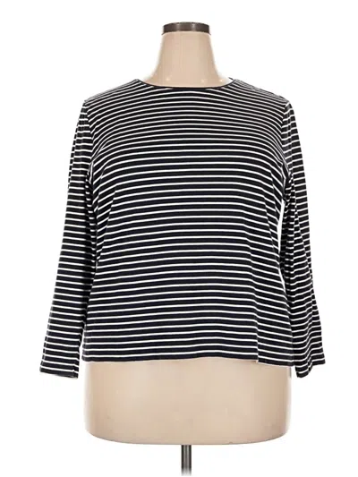 Pre-owned Talbots 3/4 Sleeve Top Black Boatneck Tops