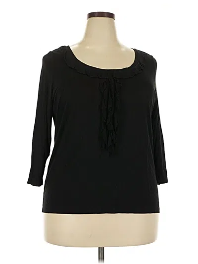 Pre-owned Talbots 3/4 Sleeve Top Black Cowl Neck Tops