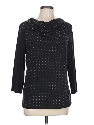 Pre-owned Talbots 3/4 Sleeve Top Black Cowl Neck Tops