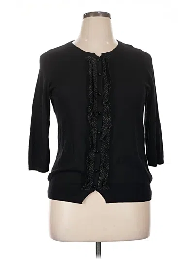 Pre-owned Talbots 3/4 Sleeve Top Black Keyhole Neckline Tops