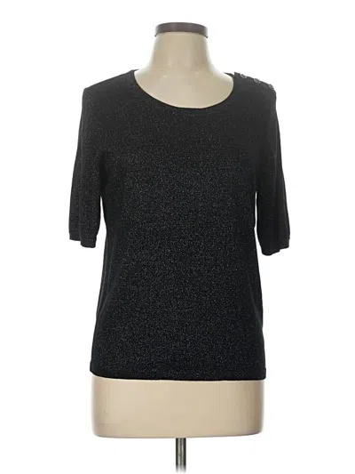 Pre-owned Talbots 3/4 Sleeve Top Black Scoop Neck Tops