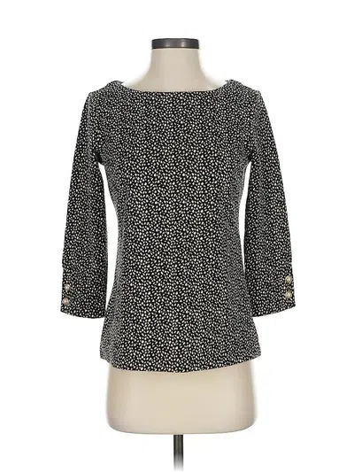 Pre-owned Talbots 3/4 Sleeve Top Black Square Neckline Tops