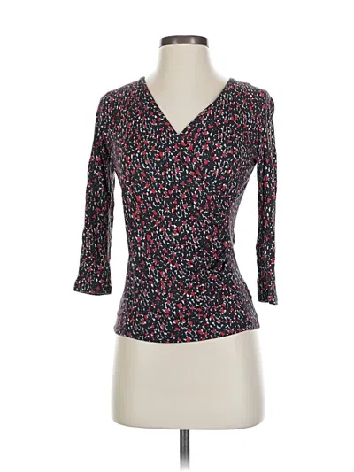 Pre-owned Talbots 3/4 Sleeve Top Black Sweetheart Neckline Tops