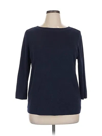 Pre-owned Talbots 3/4 Sleeve Top Blue Boatneck Tops