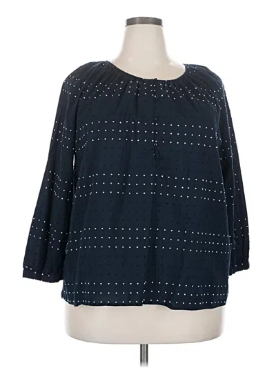 Pre-owned Talbots 3/4 Sleeve Top Blue Boatneck Tops