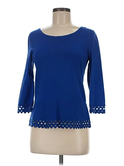 Pre-owned Talbots 3/4 Sleeve Top Blue Boatneck Tops