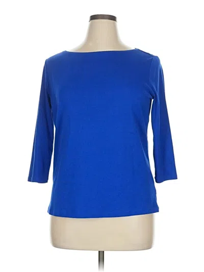 Pre-owned Talbots 3/4 Sleeve Top Blue Boatneck Tops