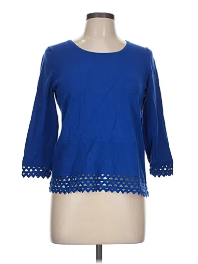 Pre-owned Talbots 3/4 Sleeve Top Blue Boatneck Tops