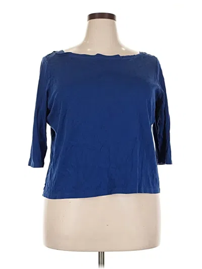 Pre-owned Talbots 3/4 Sleeve Top Blue Boatneck Tops
