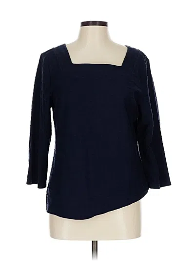 Pre-owned Talbots 3/4 Sleeve Top Blue Square Neckline Tops