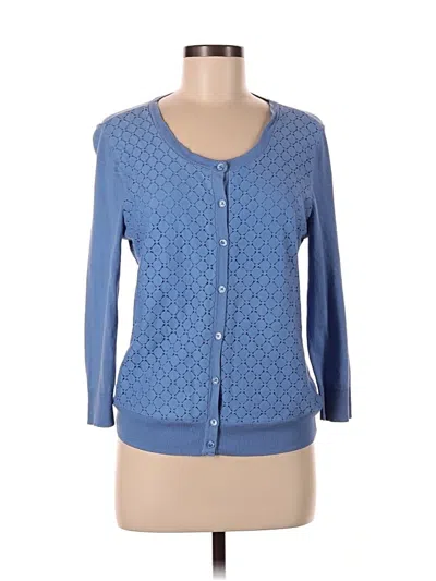 Pre-owned Talbots 3/4 Sleeve Top Blue Sweetheart Neckline Tops