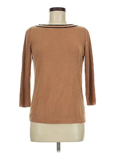 Pre-owned Talbots 3/4 Sleeve Top Brown Boatneck Tops