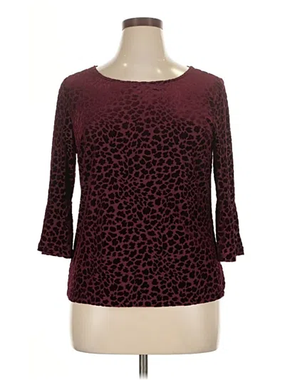 Pre-owned Talbots 3/4 Sleeve Top Burgundy Boatneck Tops