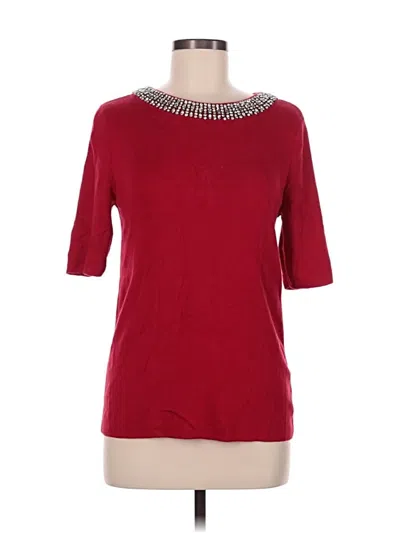 Pre-owned Talbots 3/4 Sleeve Top Burgundy Boatneck Tops