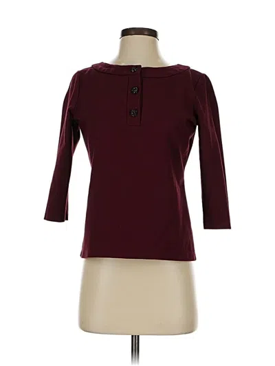 Pre-owned Talbots 3/4 Sleeve Top Burgundy Keyhole Neckline Tops