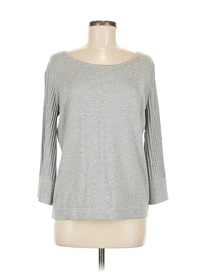 Pre-owned Talbots 3/4 Sleeve Top Gray Boatneck Tops
