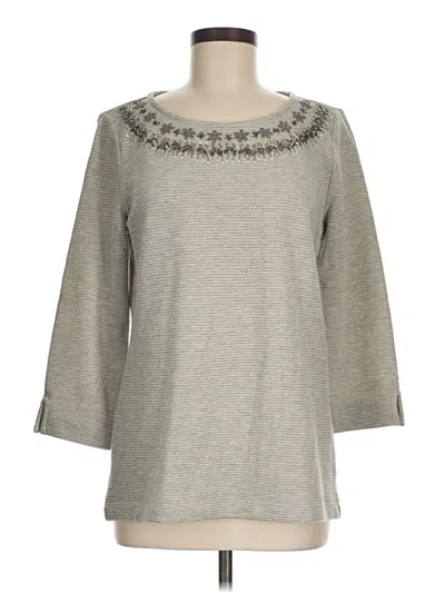 Pre-owned Talbots 3/4 Sleeve Top Gray Boatneck Tops