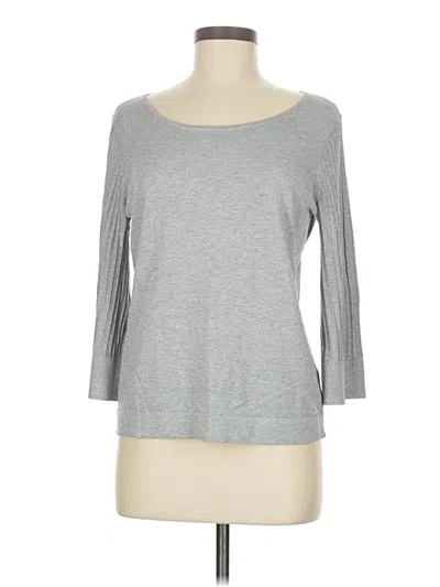 Pre-owned Talbots 3/4 Sleeve Top Gray Boatneck Tops