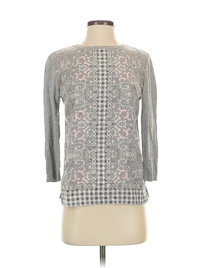 Pre-owned Talbots 3/4 Sleeve Top Gray Mock Neckline Tops