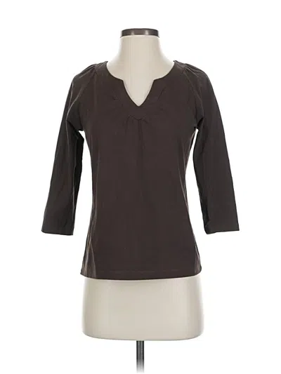 Pre-owned Talbots 3/4 Sleeve Top Gray V-neck Tops