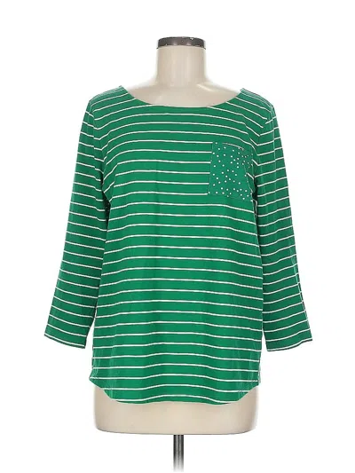 Pre-owned Talbots 3/4 Sleeve Top Green Boatneck Tops
