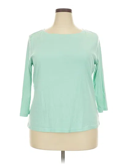 Pre-owned Talbots 3/4 Sleeve Top Green Boatneck Tops